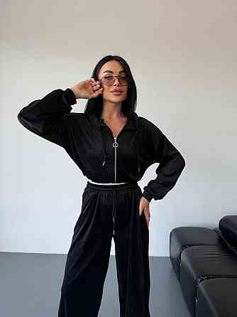 Женский стильный повседневный велюровый костюм двойка Одесса