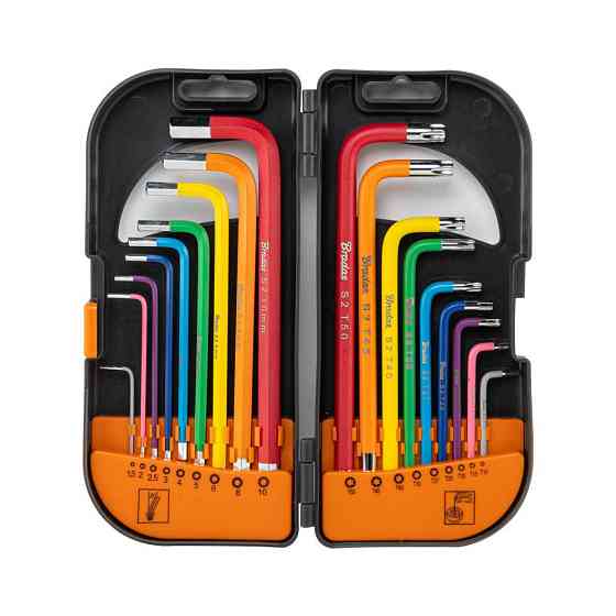 Набор торцевых и шестигранных ключей с шарообразным наконечником HX 1,5-10 мм TX 10-50 18 шт. разноцветный / длинный, Киев