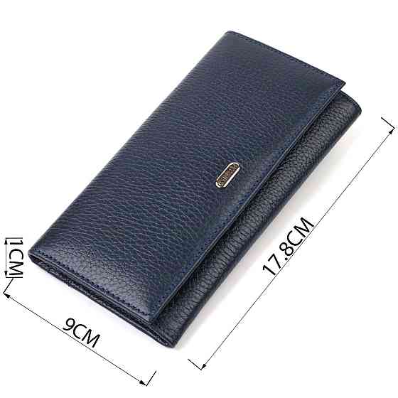 Женский вместительный кошелек из натуральной кожи CANPELLINI 21830 Синий Киев