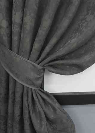 Комплект коротких штор VR-Textil Лен мрамор Pavliani ХО № 1267ш 130х170 см 2 шт Серо-коричневый (35-0108) Киев