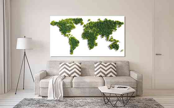 Картина полотно у вітальню / спальню  Мапа Світу    MLP_373 ( 60х30см ) 60x100 см Київ