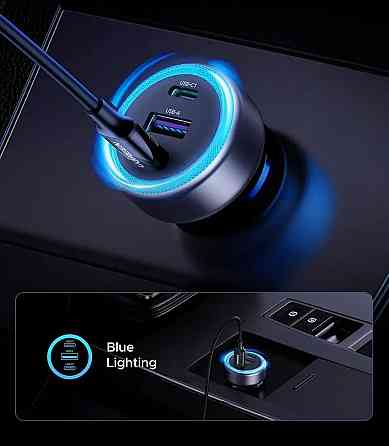 Автозарядка 3xUSB 30W (2xUSB-C + USB-A) QC 4.0 Сіра (EC307) UGREEN Винница