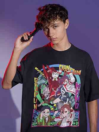 Футболка для мальчика аниме Дандадан Окарун Момо Айасе оверсайз (рост от 165 до 180 ) Черний AnimeJ0808m Днепр