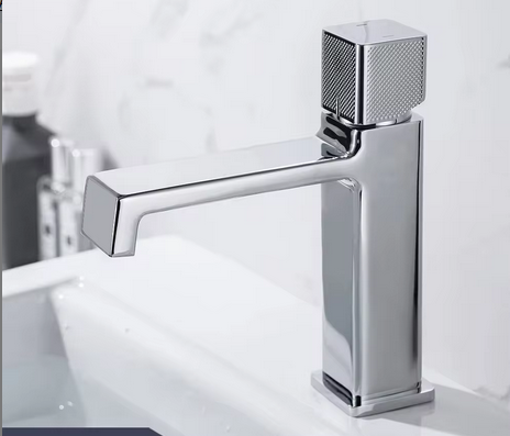 Змішувач для умивальника, раковини з латуні дизайнерський, одноважільний покриття хром Кам'янець-Подільський - фото 5