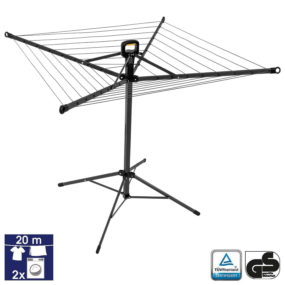 Сушарка для білизни підлогова Casa Si Pop-Up Rotary 20m Anthracite (CS92039B) Київ - фото 1