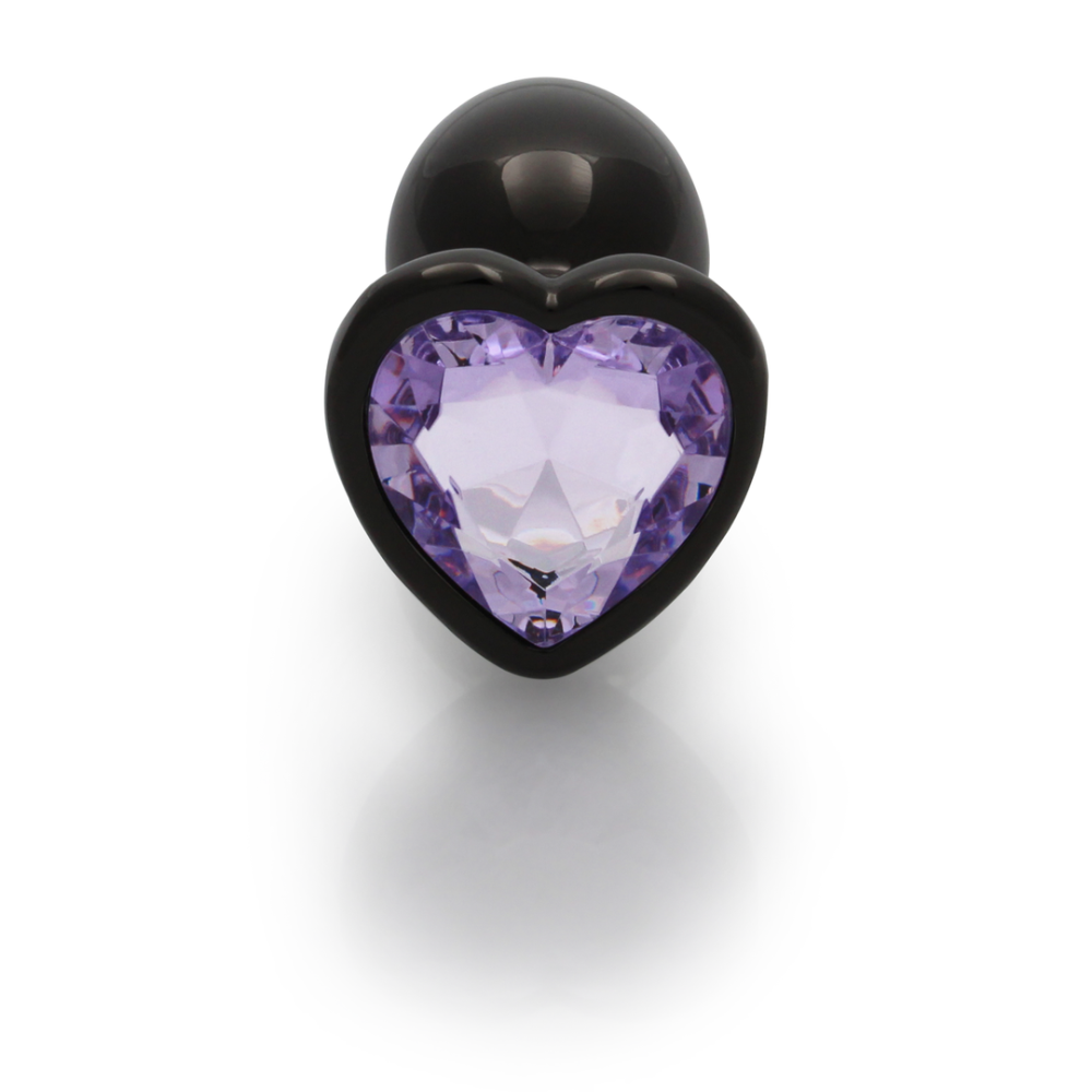 Анальная пробка – Ouch! Металл Butt Plug Малый Gunmetal/Amethyst Purple Sex Aura Киев - изображение 4