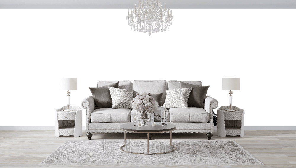 Шпалери метрові вінілові на флізеліні Sintra Classic класика вензель великі структурні сріблясті на білому 406601 Київ - фото 1