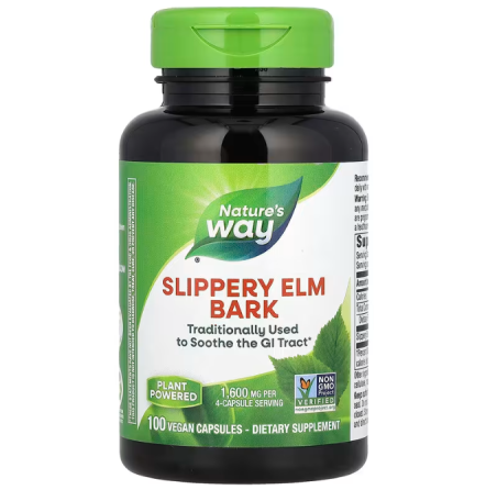 Скользкий вяз (Slippery Elm Bark), Nature's Way, 1600 мг, 100 веганских капсул (400 мг на капсулу) Луцьк