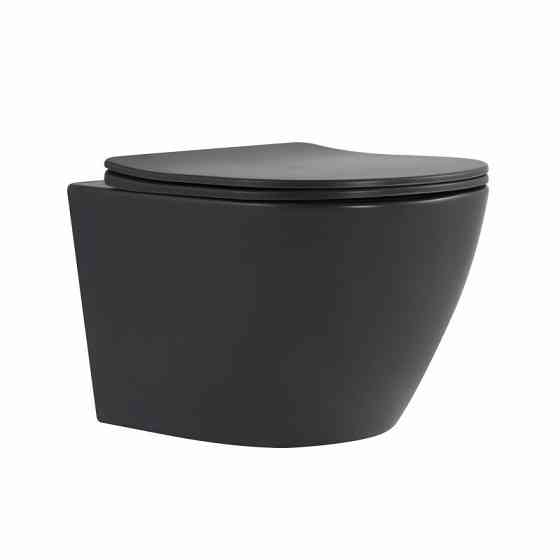 Унітаз підвісний Qtap Robin Ultra Quiet 520×365×340 мм, Anthracite, із сидінням Slim Duroplast/Soft-close/Quick Release Київ