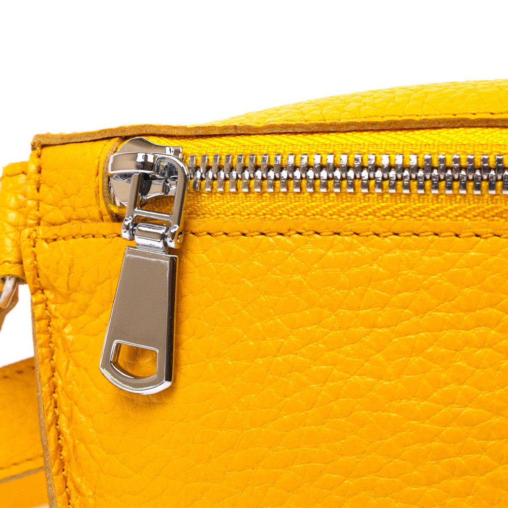 Шкіряна яскрава жіноча бананка Shvigel 16377 Жовтий Київ - фото 4