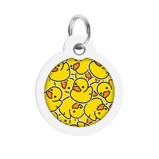 Адресник для собак і котів металевий WAUDOG Smart ID з QR-паспортом, малюнок "Кульки", круг, Д 30 мм Вінниця