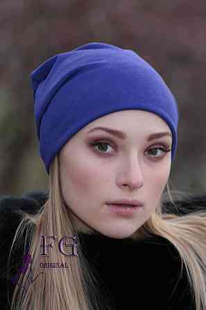 Жіноча шапка з трикотажу оптом електрик Київ