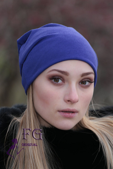 Жіноча шапка з трикотажу оптом електрик Київ - фото 1
