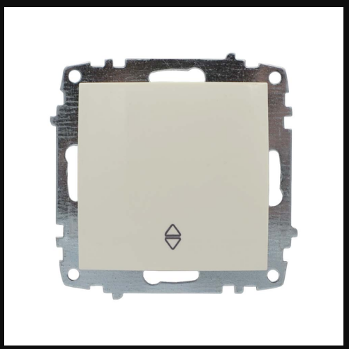 ZENA крем Вимикач внутрішній прохідний 1кл модуль + кришка Ел-Би Житомир