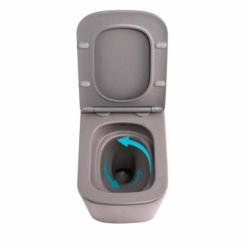 Унитаз подвесной Qtap Tern Ultra Quiet 520×345×325 мм, Stone grey, с сиденьем Slim Duroplast / Soft-close / Quick Release Киев - изображение 6