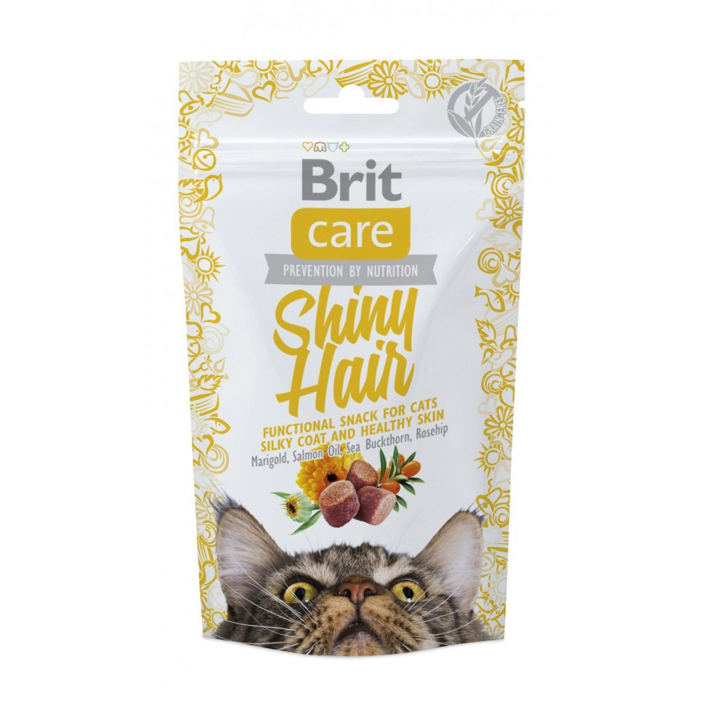Функціональні ласощі Brit Care Shiny Hair з лососем для котів, 50г Вінниця - фото 1