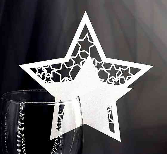 Декор на новый год Звездочка 10 штук 95 мм белый Киев