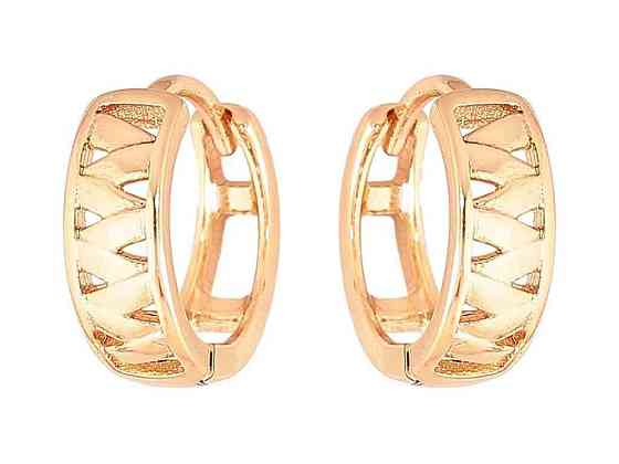 Сережки кільця позолота 18K «Декоративний візерунок» 288886 ТМ XUPING Київ
