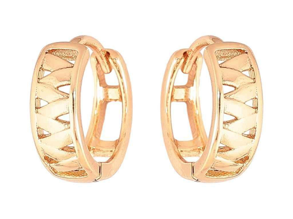Сережки кільця позолота 18K «Декоративний візерунок» 288886 ТМ XUPING Київ - фото 1