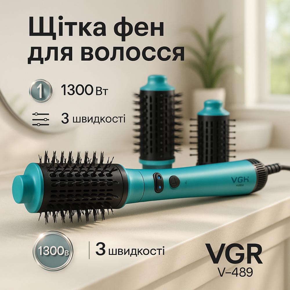 Мощный фен для быстрой сушки VGR V-489, Фен для волос с насадками универсальный Хороший волос PK-68 Львов - изображение 18