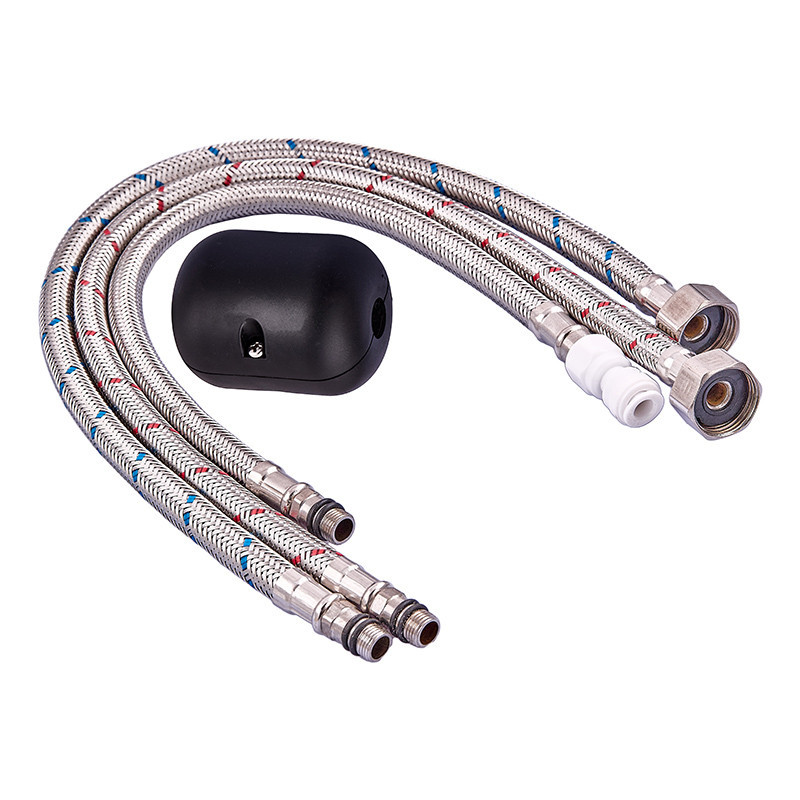 Кухонный смеситель Zerix LUX-024 Graphite с выдвижной лейкой из нержавеющей стали на две воды (ZX5557) Харьков - изображение 6