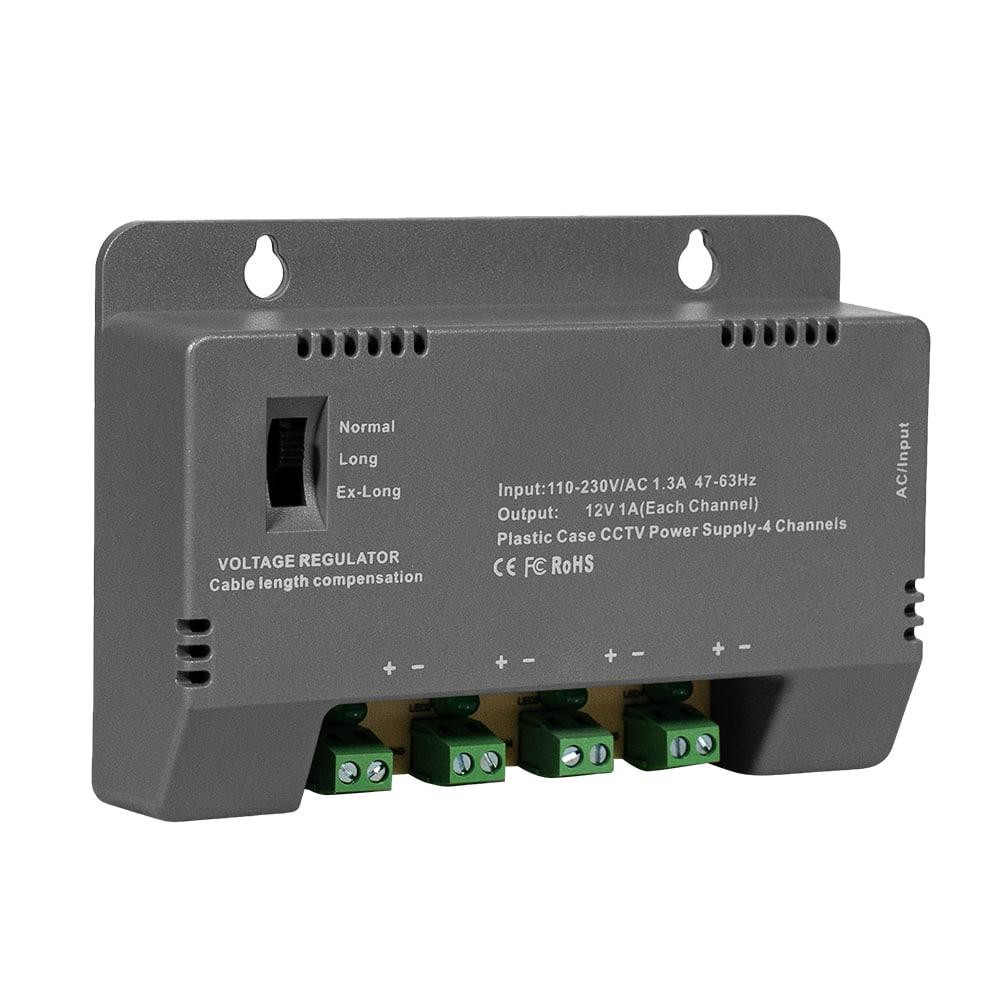 Блок живлення Kraft KRF-1204B (4CH) 60W, 4 канали навантаження, 12V/1A на 1 канал, з регулятором напруги для компенсації довжини Київ - фото 17