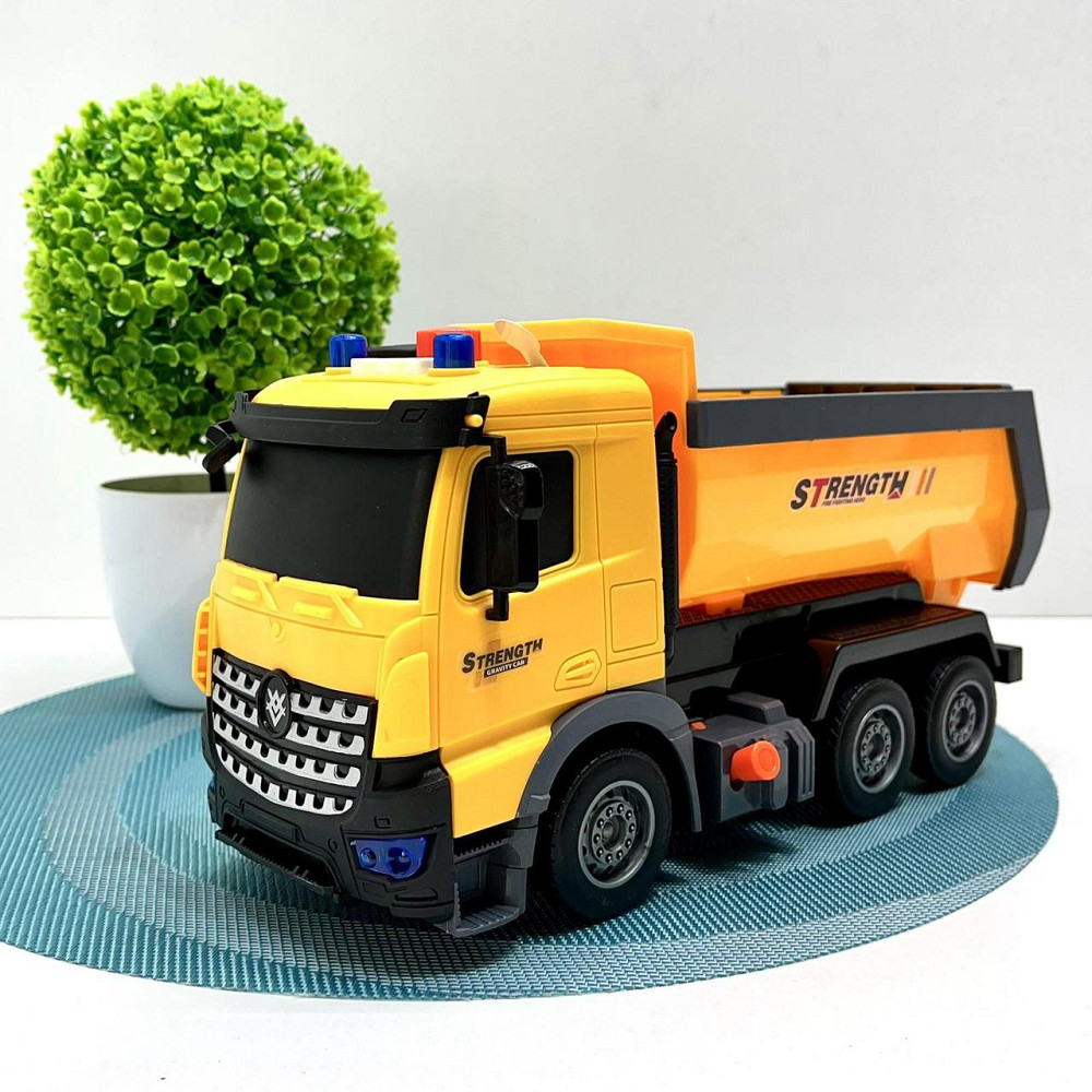 Спецтехніка машинка Самоскид світло звук інерційний механізм рухомий кузов Жовтий (687-54C) Чернігів - фото 1