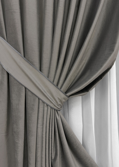 Комплект готовых штор VR-Textil Бархат № 1766ш Сатин 150х290 см 2 шт (33-0951) Киев - изображение 5