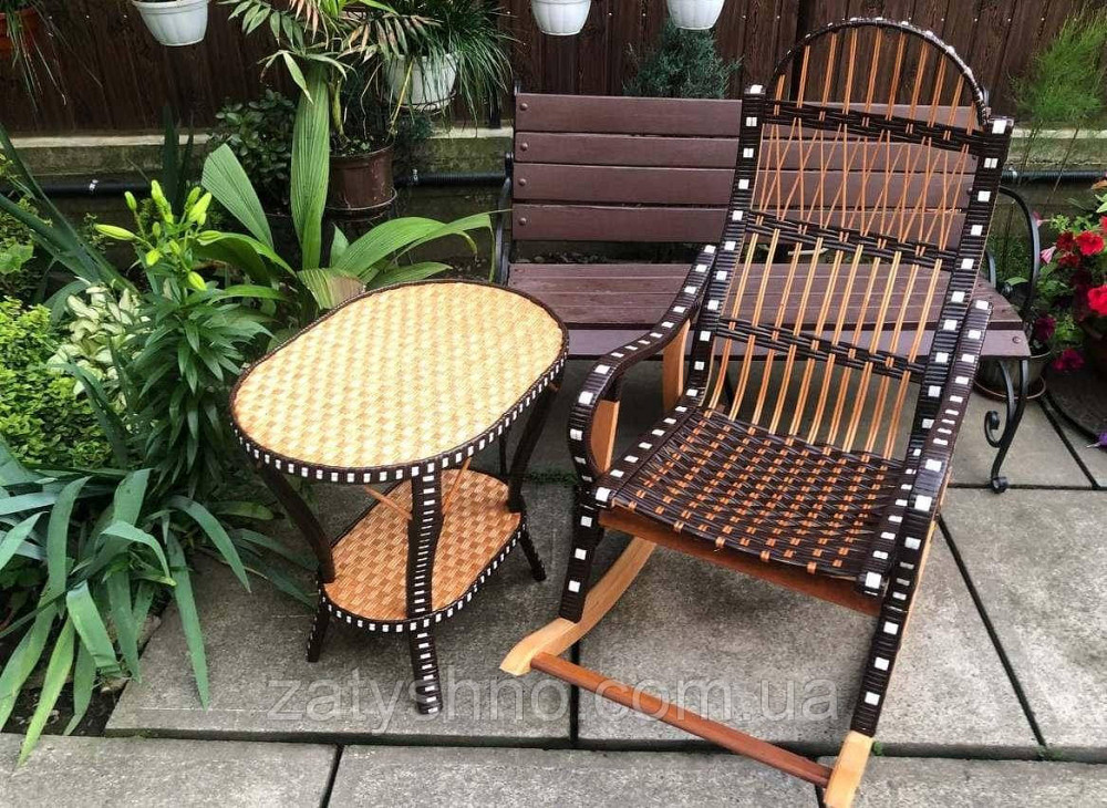 Мебель плетеная качалка и овальный стол Киев - изображение 8