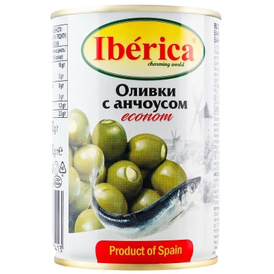 Овочева консервація Iberica Оливки фаршировані анчоусом 280 г (8436024298413) Вінниця - фото 1