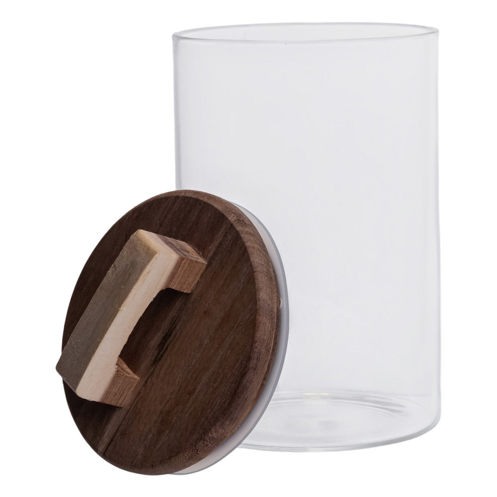 Yiwu Висока скляна банка 1,5 л з бамбуковою кришкою для зберігання круп і продуктів Коломыя - изображение 4