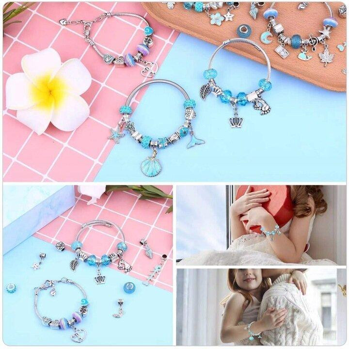 Детский набор для творчества для создания шарм браслетов и колье . из бусин в подарочной коробке 63 шт. Киев - изображение 7