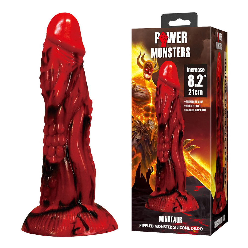 Фаллоимитатор силиконовый Power Monsters Minotaur на присоске, красный, 21 см Sex Aura Киев - изображение 2