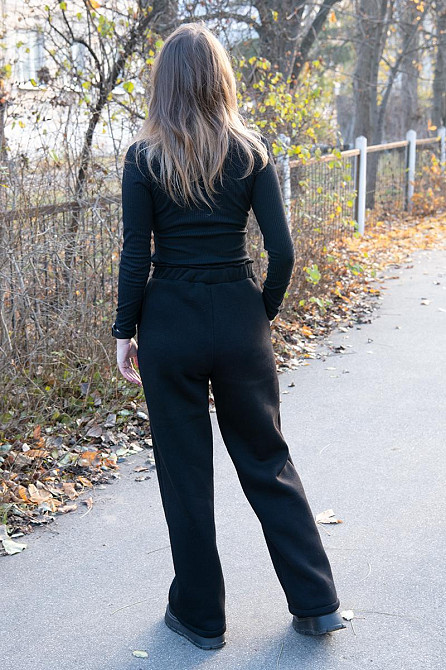 Жіночі штани, теплі тринитка начіс (кавовий, чорний, сірий), топ Київ - фото 7