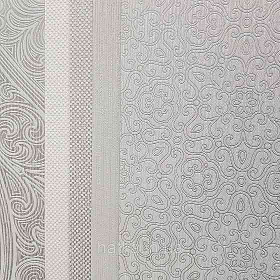 Шпалери метрові вінілові на флізелін Villa Marburg Lombardi вензелі завитки східний малюнок сірий з сріблом Київ