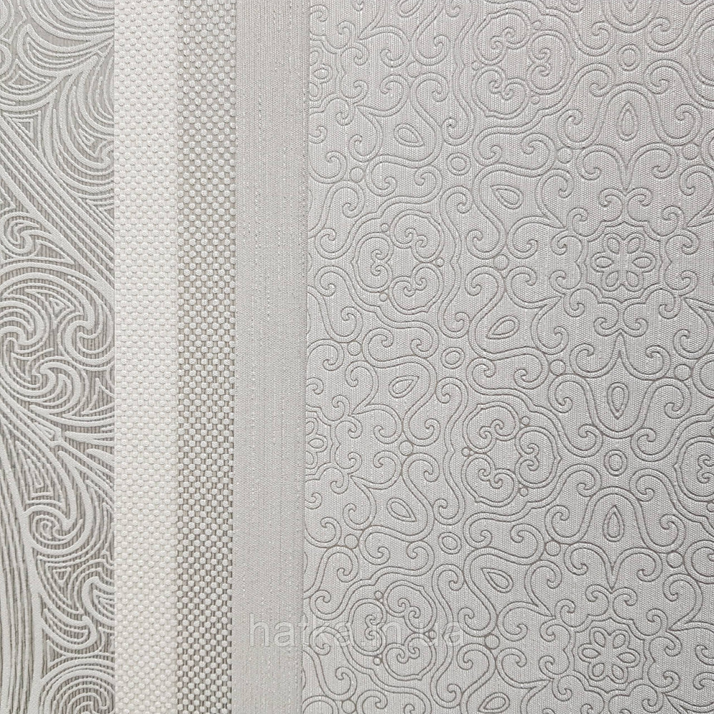 Шпалери метрові вінілові на флізелін Villa Marburg Lombardi вензелі завитки східний малюнок сірий з сріблом Київ - фото 3