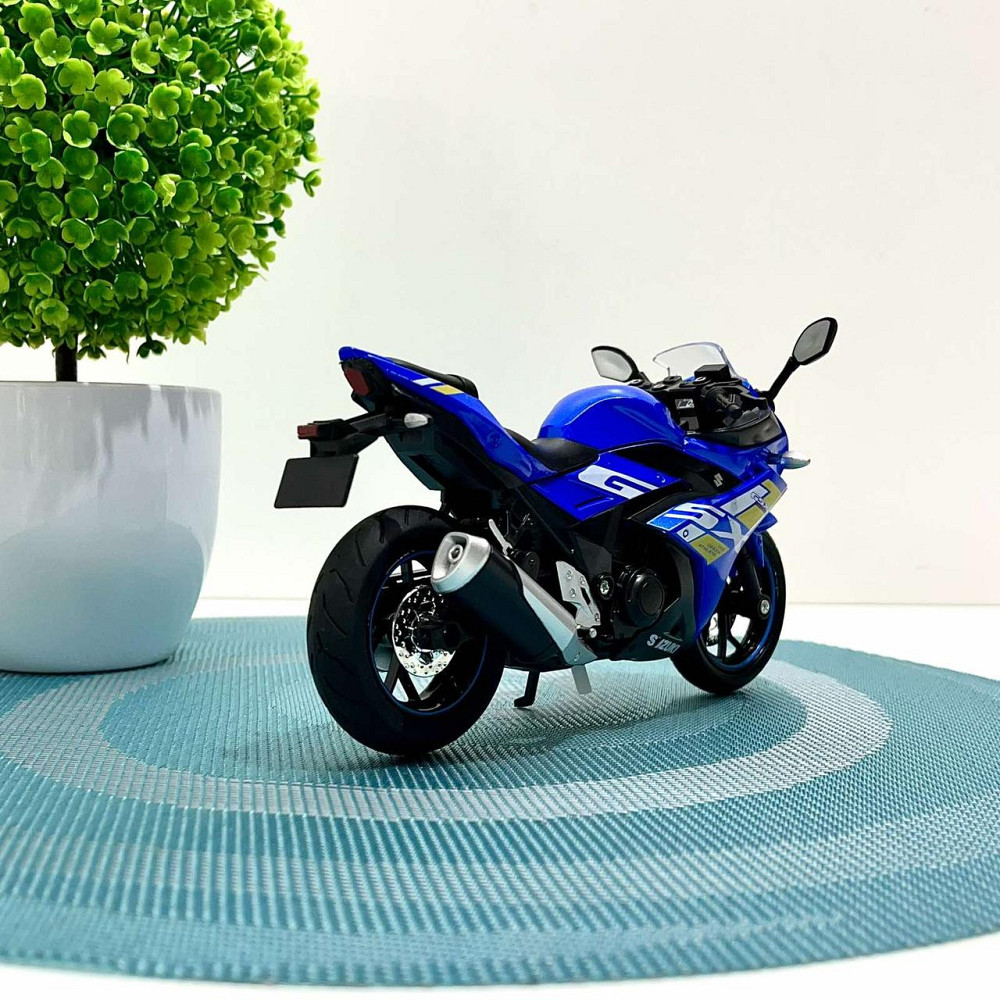 Мотоцикл металопластиковий звуки підсвічування гумові шини рухомі елементи 1:12 Синій (BG 69-325) Чернігів - фото 5