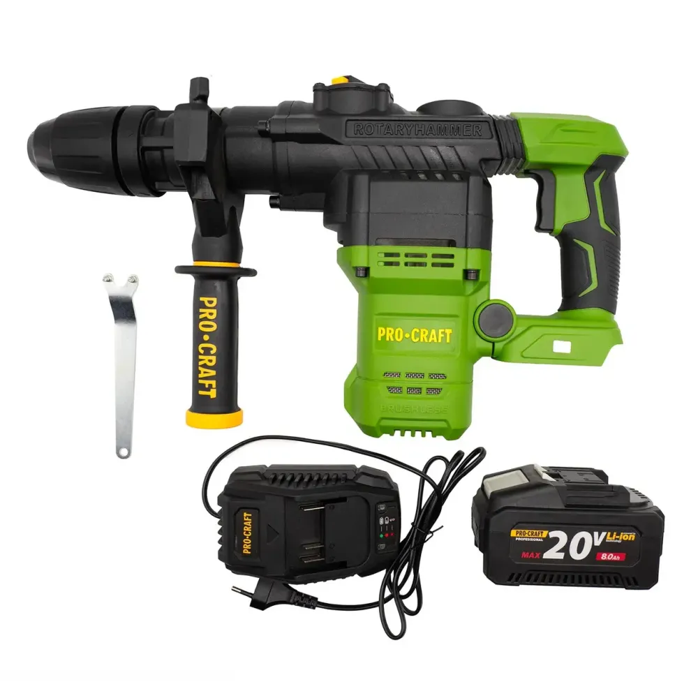 Перфоратор професійний акумуляторний 20 В безщітковий Procraft PHA50,перфоратор безщітковий SDS‑Max Li‑Ion, 7 Дж Львів - фото 9