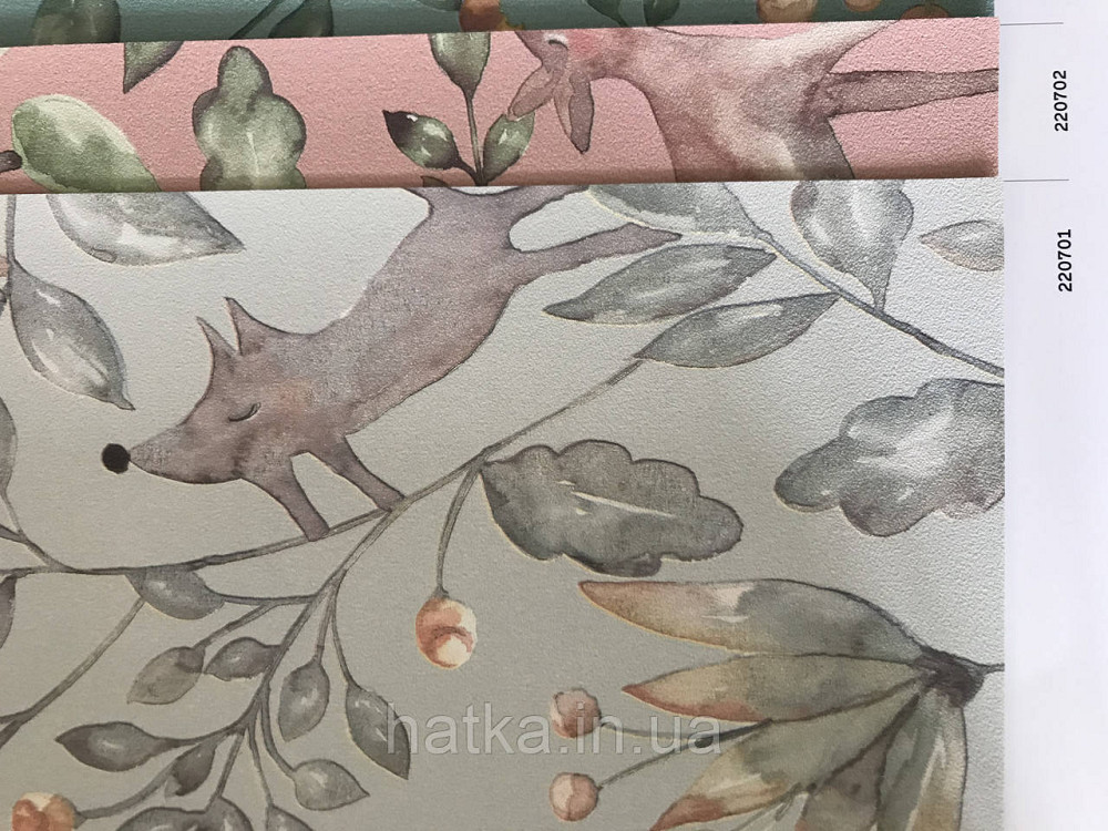 Флізелінові шпалери дитячі BN Doodleedo 0,53 х 10 м тварини олені квіти листя на рожевому Київ - фото 4