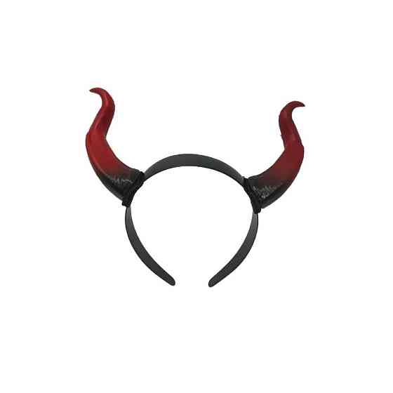Обруч Рога на Хэллоуин Рога one size черно-красный Киев