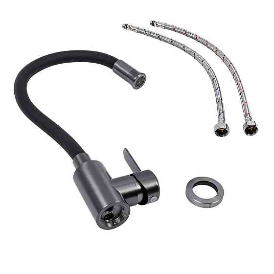 KF62 гнучкий змішувач VALESO (чорний гусак, PVD чорний корпус) Коломыя