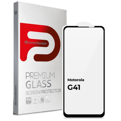 Стекло защитное Armorstandart Full Glue Motorola G41 Black (ARM65485) Винница - изображение 1