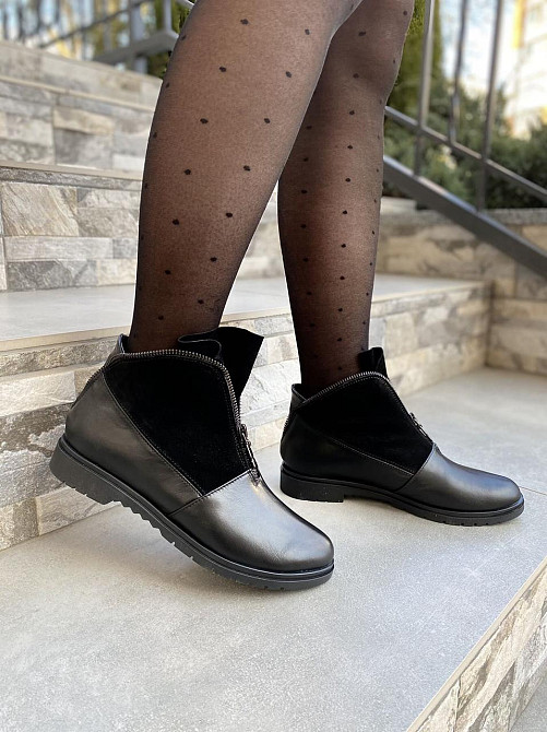 Черевики жіночі ARLETT 3 чорні натуральна кожа осінь-весна висота 9см (2198) Коломыя - изображение 8