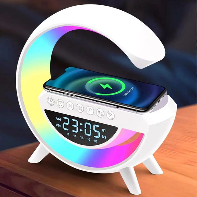 Настольный ночник с беспроводной зарядкой для телефона G-Smart BT-3401, Умная настольная лампа ночник QE-83 Львов - изображение 14