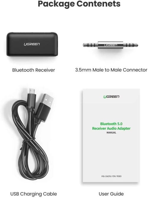 Bluetooth-ресивер UGREEN CM276 Bluetooth 5.0 Receiver Audio Adapter Київ - фото 8