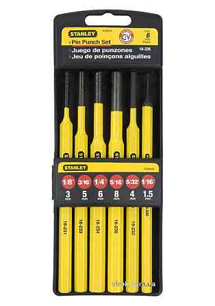 Набір пробійників слюсарних "STANLEY" : M=(1,5/3/4/5/6/7/8) мм. Компл. 6 шт. Одеса