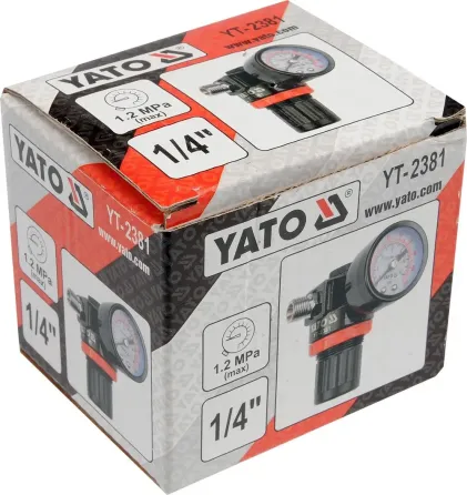 Редукційний клапан пневматичний з манометром YATO YT-2381 Коломия