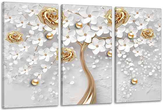 Модульна картина у вітальню/ спальню Дерево троянді ART-069_3A 100х150 см Київ