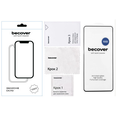Стекло защитное BeCover Tecno POVA 6 (LI7) 10D Black (711826) Винница - изображение 3
