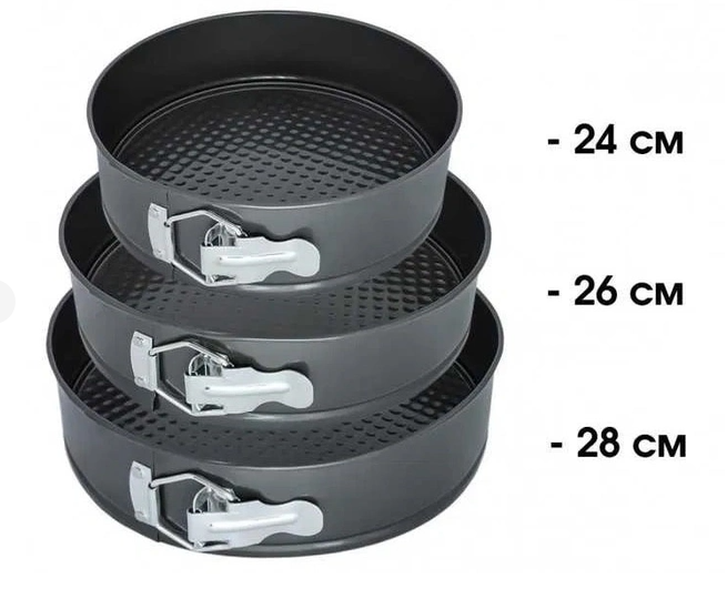 Набір роз'ємних круглих форм для випікання та запікання UNIQUE UN-1702 3 штуки Одеса - фото 1